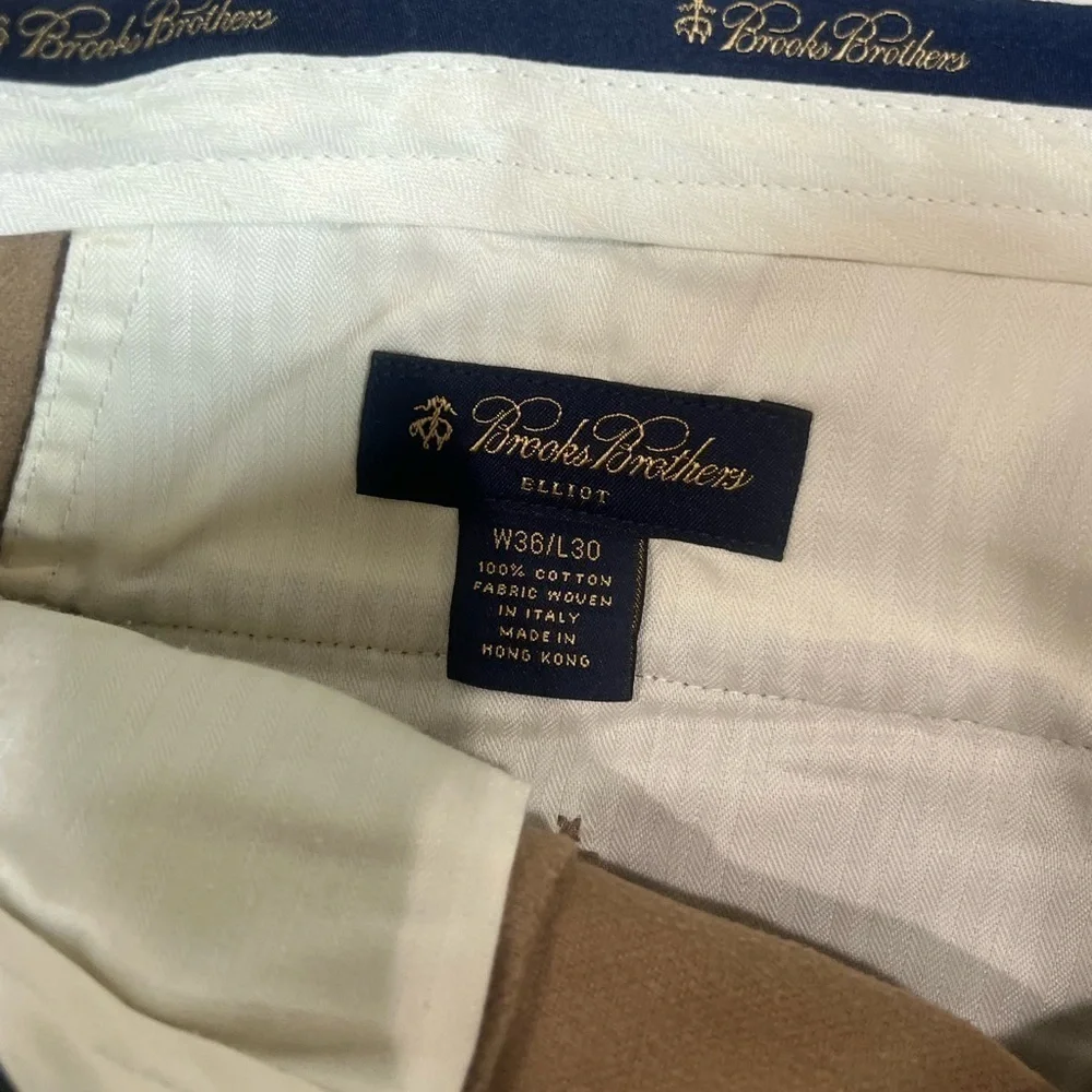Brooks Brothers Elliot 36W 30L Heavy Cotton Corduroy Structured Brown Chinos